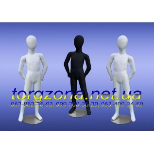 Манекен ростовий дитячий-безликий "Спайдер"  1,4м. (черн. біл.)